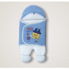 Akıllı Durak Yenidoğan Cesur Şovalye Civciv Nakışlı Şapkalı Erkek Ayaklı Kundak Bebek Battaniyesi