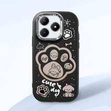 HONTINGA Realme C63 ile Uyumlu Kılıfı Kamera Korumalı Düşüme Önleyici Basitlik Siyah Yumuşak Silikon Telefon Kılıfı Köpek Desenli K4-0233
