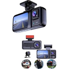 Akinco Ekranlı Sürüş Kaydedici Dvr Ön ve Arka Kameralı Full Hd Çözünürlüklü