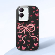 HONTINGA Vivo Y28 ile Uyumlu Kılıfı Kamera Korumalı Düşüme Önleyici Basitlik Siyah Yumuşak Silikon Telefon Kılıfı Fiyonk Desenli K4-0253