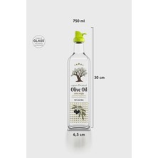 Renga Oslo 750 ml Desenli Cam Yağlık 152012 Yeşil