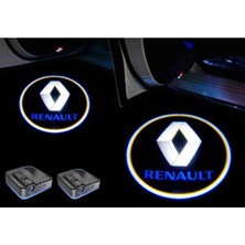 Sm Motors Renault Araçlar İçin Pilli Yapıştırmalı Kapı Altı Led Logo-Projektör