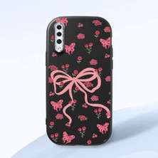 HONTINGA Samsung Galaxy A50 ile Uyumlu Kılıfı Kamera Korumalı Düşüme Önleyici Basitlik Siyah Yumuşak Silikon Telefon Kılıfı Fiyonk Desenli K4-0253