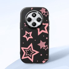 HONTINGA Redmi 14C ile Uyumlu Kılıfı Kamera Korumalı Düşüme Önleyici Basitlik Siyah Yumuşak Silikon Telefon Kılıfı Renkli Yıldızlar Desenli K4-0232