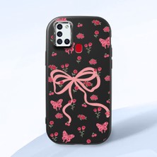 HONTINGA Samsung Galaxy A21S ile Uyumlu Kılıfı Kamera Korumalı Düşüme Önleyici Basitlik Siyah Yumuşak Silikon Telefon Kılıfı Fiyonk Desenli K4-0253