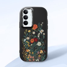 HONTINGA Realme C75 ile Uyumlu Kılıfı Kamera Korumalı Düşüme Önleyici Basitlik Siyah Yumuşak Silikon Telefon Kılıfı Çiçek Desenli K4-0242