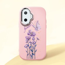 HONTINGA Xiaomi Poco F7 ile Uyumlu Kılıfı Kamera Korumalı Düşüme Önleyici Basitlik Pembe Yumuşak Silikon Telefon Kılıfı Mor Kelebek Desenli K4-0244