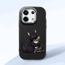 HONTINGA Poco X6 5g ile Uyumlu Kılıfı Kamera Korumalı Düşüme Önleyici Basitlik Siyah Yumuşak Silikon Telefon Kılıfı Kedi Desenli K4-0235