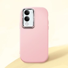 HONTINGA Vivo Y04 ile Uyumlu Kılıfı Kamera Korumalı Düşüme Önleyici Basitlik Pembe Yumuşak Silikon Telefon Kılıfı K4-0000