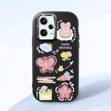 HONTINGA Redmi Note 12 Pro 5g ile Uyumlu Kılıfı Kamera Korumalı Düşüme Önleyici Basitlik Siyah Yumuşak Silikon Telefon Kılıfı Hayvan Desenli K4-0249