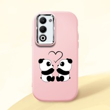 HONTINGA Oppo A5 ile Uyumlu Kılıfı Kamera Korumalı Düşüme Önleyici Basitlik Pembe Yumuşak Silikon Telefon Kılıfı Panda Desenli K4-0239