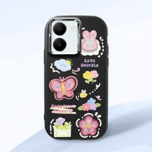 HONTINGA Vivo Y27 ile Uyumlu Kılıfı Kamera Korumalı Düşüme Önleyici Basitlik Siyah Yumuşak Silikon Telefon Kılıfı Hayvan Desenli K4-0249