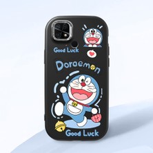 HONTINGA Redmi 10C ile Uyumlu Kılıfı Kamera Korumalı Düşüme Önleyici Basitlik Siyah Yumuşak Silikon Telefon Kılıfı Doraemon Desenli K4-0251
