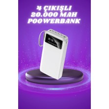 Pileli Store Powerbank Şarj Cihazı 4 Çıkışlı 20.000 Mah Powerbank Taşınabilir Çoklu Giriş