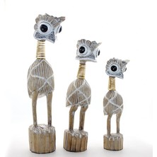 Akinco Ahşap 3'lü Emu Kuşu Seti