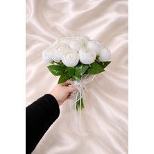 Meri Flower Beyaz Şakayık Gelin Buketi