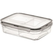 Pileli Store 3 Bölmeli Kilitli Kapaklı 1 Litre Erzak Saklama Kabı LC-510 (4887)