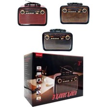 Pileli Store Nostaljik Görünümlü Ahşap Radyo Tf Sd USB Girişli LED Fener Işıklı