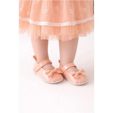 Minissa Baby Kids Bebek Babet Cırt Cırtlı Fiyonk  Detaylı Kaydırmaz Tabanlı Bebek Ilk Adım Ayakkabısı