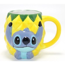 Disney Stitch Ananas (Pineapple) Tasarımlı 3D Kabartmalı Kupa Bardak ALK4546