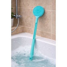 Çift Taraflı Silikon Uzun Saplı Banyo Fırçası – Sırt & Vücut Temizleme, Masaj Etkili Duş