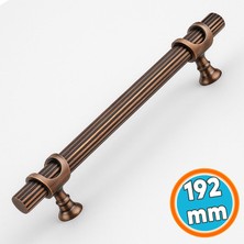Nzb Mobilya Çekmece Dolap Kapak Kulpu Dayanıklı Kulpları Çizgili 192 mm Soft Antik Bakır Metal