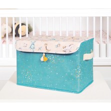 Akinco Baby Püsküllü Kapaklı Kutu Düzenleyici Çok Amaçlı Organizer Kutu Maxi Boy (Yeşil) 04232