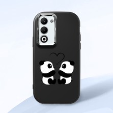 HONTINGA Oppo A5 ile Uyumlu Kılıfı Kamera Korumalı Düşüme Önleyici Basitlik Siyah Yumuşak Silikon Telefon Kılıfı Panda Desenli K4-0239
