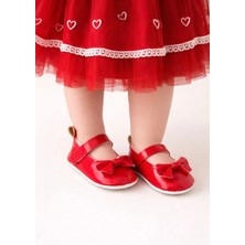 Minissa Baby Kids Bebek Babet Cırt Cırtlı Fiyonk  Detaylı Kaydırmaz Tabanlı Bebek Ilk Adım Ayakkabısı