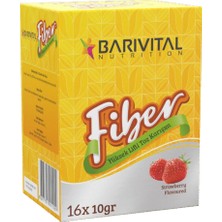 Barivital Fiber Yüksek Lifli Toz Karışım Çilek Aromalı 16 Saşe × 10 Gr.