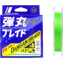 Major Craft Dangan Braid 8x Ip Misina Pe 1.2 0.16MM 25LB/9.8KG 200MT Yeşil