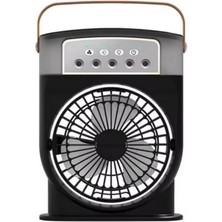 Akinco Şarjlı 600 ml Su Hazneli Taşınabilir Masaüstü Vanilatör Güçlü Fan ve 2000 Mah Pil Siyah