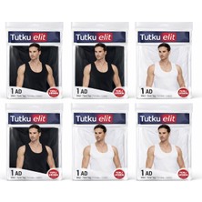 Tutku 6'lı Tutku Elit 1201 Modal Elastan Erkek Atlet 3 Siyah-3 Beyaz