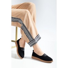 Kadın Günlük Comfort Taşlı Ayakkabı Siyah