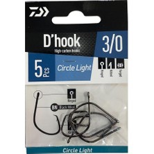 Daiwa D'hook Circle Light No:3/0 Black Nikel Olta Iğnesi 5 Adet
