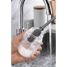 Biberon Termos Suluk Sürahi Cam Şişe Bardak Kavanoz Yıkama ve Temizleme Fırçası Tpr Silikon