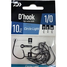 Daiwa D'hook Circle Light No:1/0 Black Nikel Olta Iğnesi 10 Adet