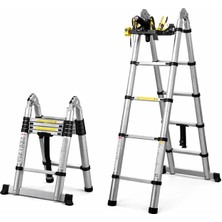 Sunup SN-29681 1.9+1.9 Metre Teleskopik Merdiven Karavan & Tekne Katlanır Alüminyum