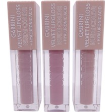 Gabrini Nude Color Hyaluronic Acid Velvet Matte Lipgloss Dayanıklı Nemlendirici Likit Ruj