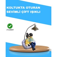 Poyraz Market Romantik Çift Temalı Dekoratif Masa Lambası Yumuşak LED Işık