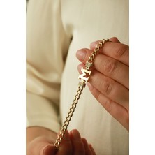 Aydın Kuyumculuk 14 Ayar Altın,m Harfli Gurmet Bileklik AGBLK719