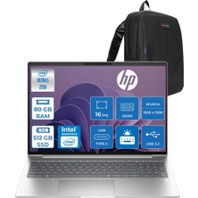 Hp Probook 4 G1I Intel Ultra5 225U 80GB Ddr5 512GB SSD 16" Inch Intel® Grafik Gpu Wuxga (1920X1200) IPS 400NITS 100% Srgb Freedos Taşınabilir Bilgisayar D29QHETF27+ZETTAÇANTA