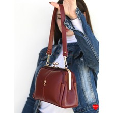 Jara Bag Vienna Kadın 4 Bölmeli Astarlı Burslu, Fermuar Kapamalı El Kol ve Omuz Çantası