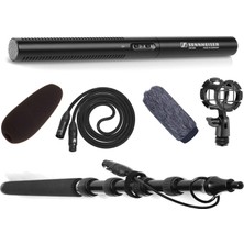 Sennheiser Mke 600 Video, Sinema ve Yayınlama Shotgun Microphone, Lyxpro Boompole ile Kit Tamamladı, Şoke, Windscreen Sche