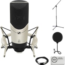 Sennheiser Mk 4 Set Large-Diaphragm Cardioid Condenser Microphone With Mks4 Şok Sche With Stand + Xlr Cable + Pop Filtre + Temizlik Kumaş (6 Madde)