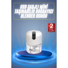 Yaman Market Mini El Rondosu Şarjlı Doğrayıcı Taşınabilir Rondo Blender 250 ml - KB002H-6IJHS8