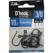 Daiwa D'hook Chinu Ring No:3/0 Black Nikel Olta Iğnesi 10 Adet