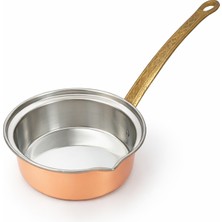 Copper Empire Bakır Kulplu Tava 15X5 cm Sahan Ölçülü 15 cm Saplı Yaklaşık 330 gr
