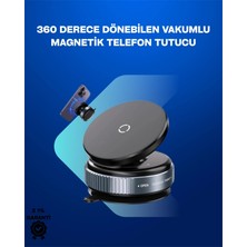 Akinco Güçlü Manyetik Tutuşlu 360° Döner Araç Telefon Tutucu – Vakumlu Montajlı
