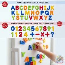 Metonya Mıknatıslı Harf ve Rakam Seti (51 Parça) - Eğitici Manyetik Alfabe ve Sayılar Oyun Seti